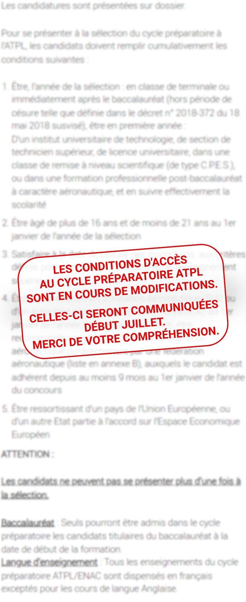 Conditions d'accès mobile