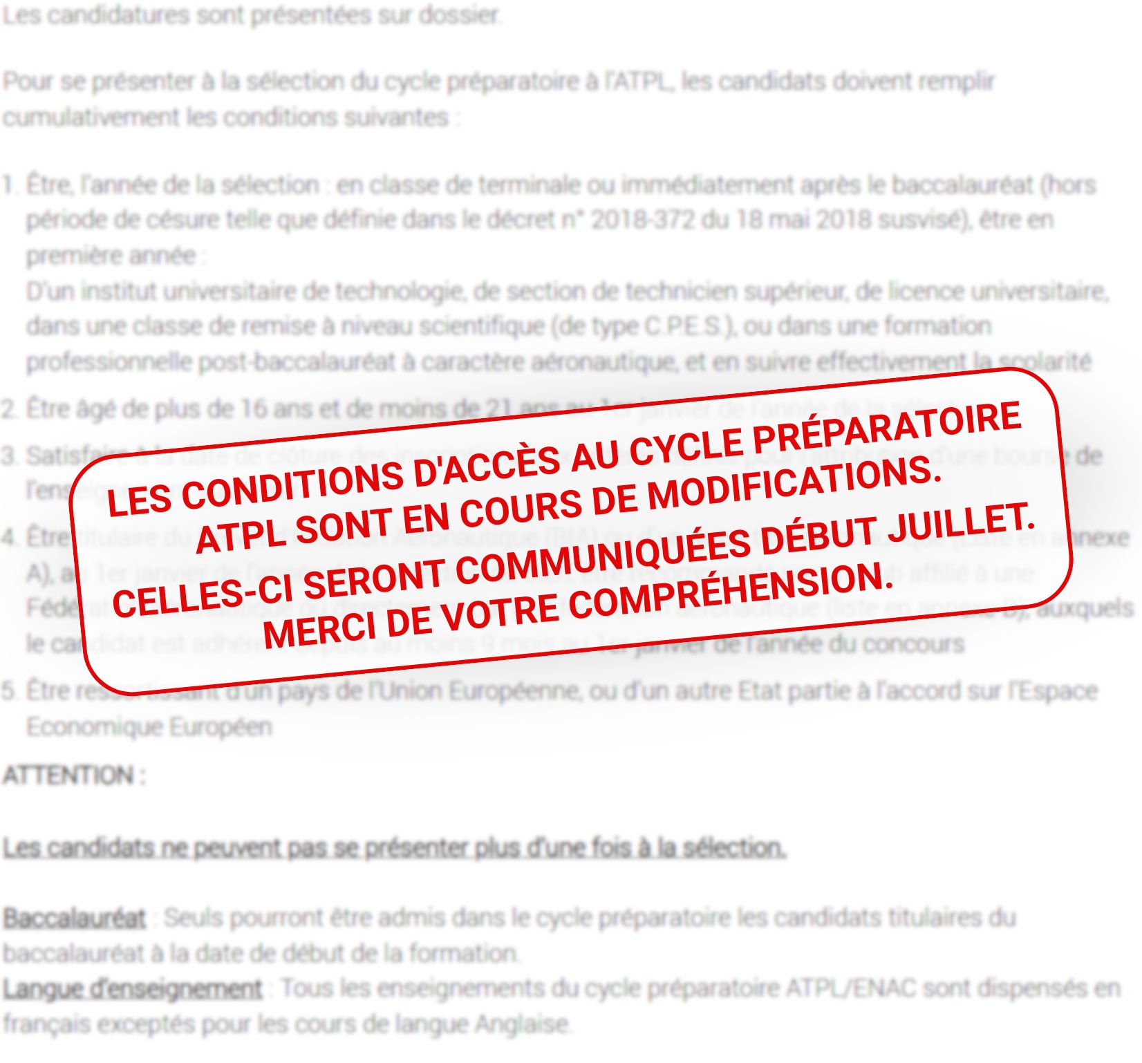 Conditions d'accès pc